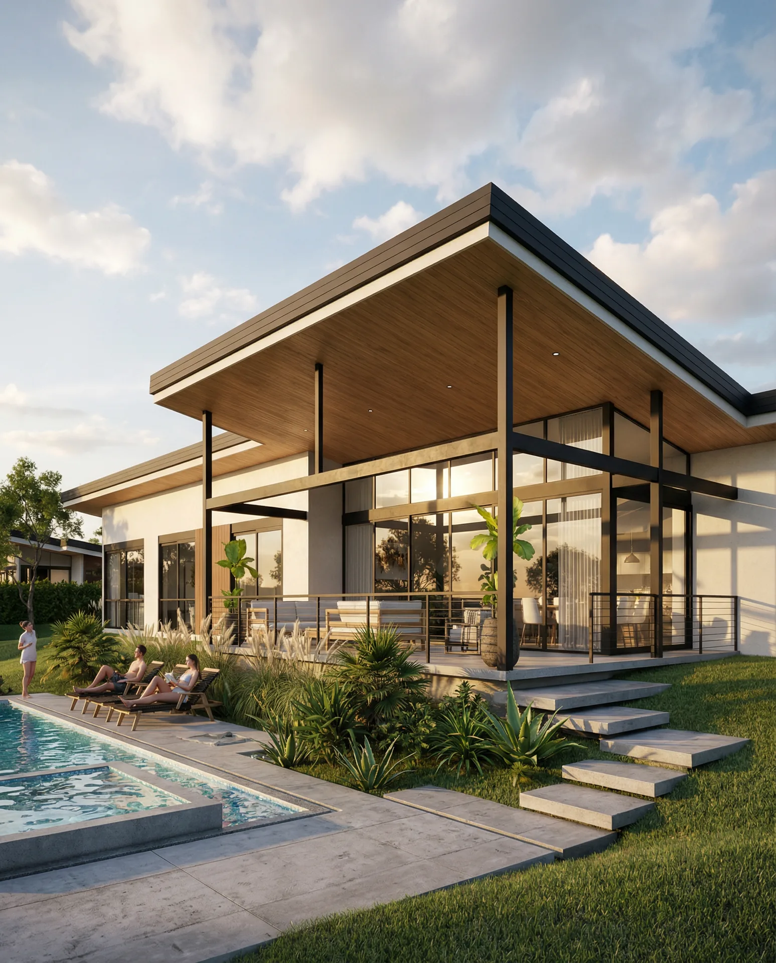 Villa con piscina privada y terraza cubierta en Hacienda Primavera